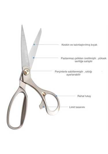 Paslanmaz Çelik Profesyonel Terzi Makası