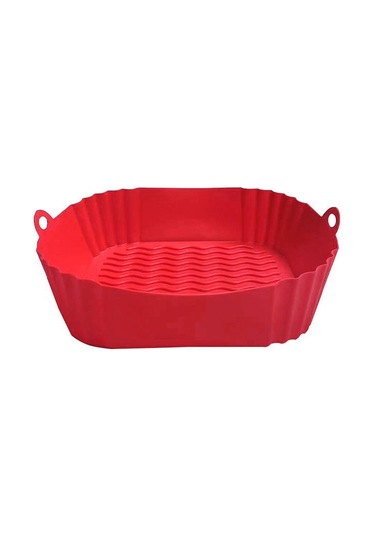 Kırmızı Hava Fritöz Kalınlaşmış Gıda Sınıfı Silikon Mat Silikon Katlanır Pişirme Mat Ev Hava Fritöz Fırın Tepsisi Square 21 20 5 5.5cm 75g Kırmızı
