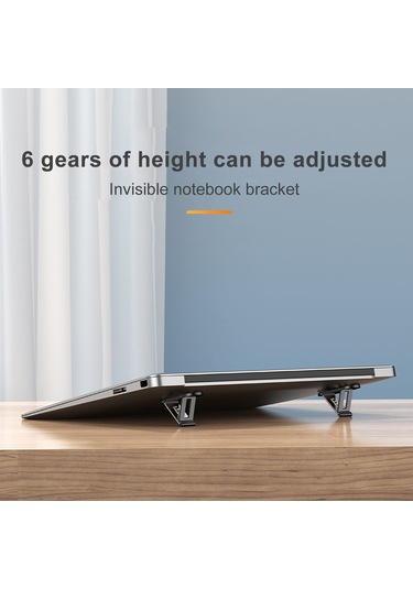 Wezone Beyaz Plastik Dizüstü Bilgisayar Folding Stantları - Masada Gizli Yükseklik Artırıcı - Çift Paket