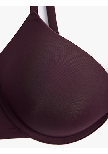Koton Rahat Kalıp Destekli Ekstra Dolgulu Sütyen Şarap 6wlk10007mk Şarap