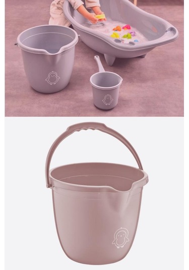 Flosoft Bebek Banyo Kovası, Saplı Oluklu Çok Amaçlı Kova 13 Litre Çok Renkli