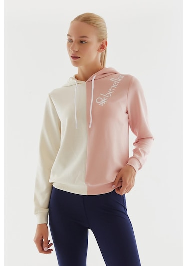 United Colors Of Benetton Kadın Kapüşonlu Sweatshirt Bnt-w20724 Pembe