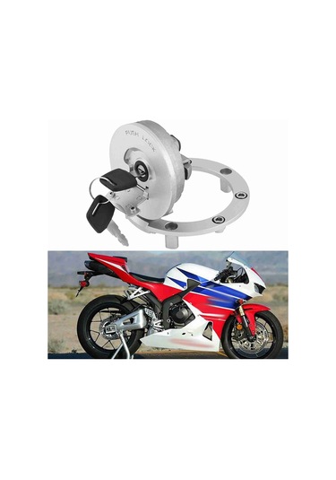 Konesam Honda Cbr 600rr, F4, F4i Vb. İçin Paslanmaz Çelik Yakıt Tankı Kapak Kilitli Anahtarlı, Yağ Sızıntısı Engelleme Ve Toz Koruma