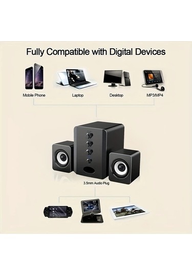 Willowhaven Siyah Bağımsız Ayarlı 3 İnç Bass Mini Hoparlörler Usb Tablet Laptop Taşınabilir Yüksek Kalite Ses
