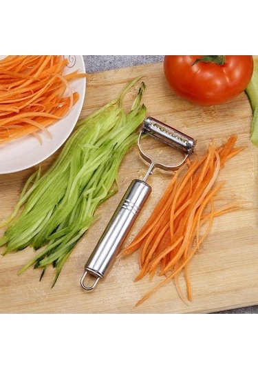 Ulzyvf 2 Adet Gümüş Paslanmaz Çelik Sebze Soyucu - Pratik Fonksiyonel Aksesuar Gümüş