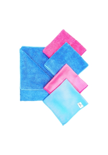 SmartBee Premium Mikrofiber Ev Temizlik Paketi Mavi - Pembe