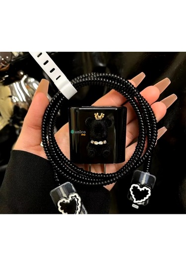 18/20 W Iphone Uyumlu Şarj Aleti Kılıfı Sarj Koruyucu Sarj Kablosu Koruyucu Kılıf Siyah Belirtilmem Diğer