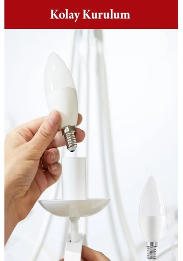 Şahnet 6w Led Mum Ampul Beyaz Işık 6500k 3 Adet - E14