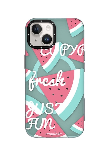 İphone 14 Uyumlu Kılıf Magsafe Şarj Özellikli Youngkit Fruity Flavour Serisi Turkuaz