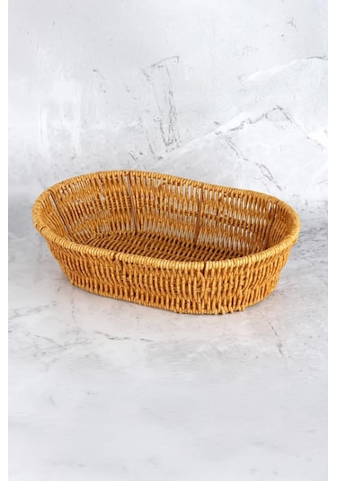 Digithome Oval Rattan Mini Ekmek Sepeti - Bb6063 Turuncu