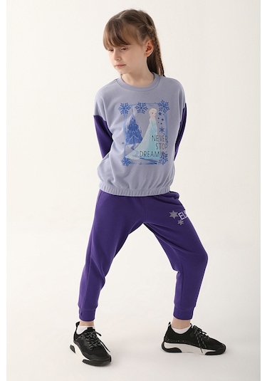 Frozen Açık İndigo Kız Çocuk Eşofman Takımı İndigo