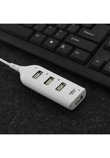 Fochsia 1 Adet Hızlı 4 Port Usb 2.0 Hub Dağıtıcı Mikro Usb Çoklu Bağlantı Noktası Adaptörü Beyaz