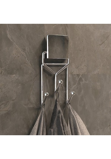 Decorev Dc-543 Dekoratif Banyo Mutfak Üçlü Havlu Askısı Çok Renkli