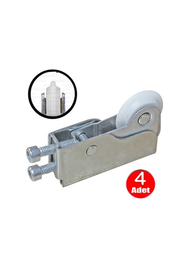 Küçük Vega Sürgülü Kapak Gardrop Tekerleği Makara Dolap Tekeri Seti Beyaz