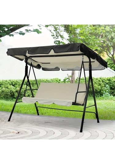 Willowhaven 76.77x49.21 Inç Gri Dış Mekan Salınak Kapağı Dayanıklı Ayarlanabilir Kayışlı Bahçe Gölgelik