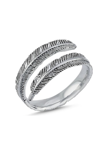 Eyelashes Silver 925 Ayar Gümüş Yaprak Desenli  Ayarlanabilir Yüzük