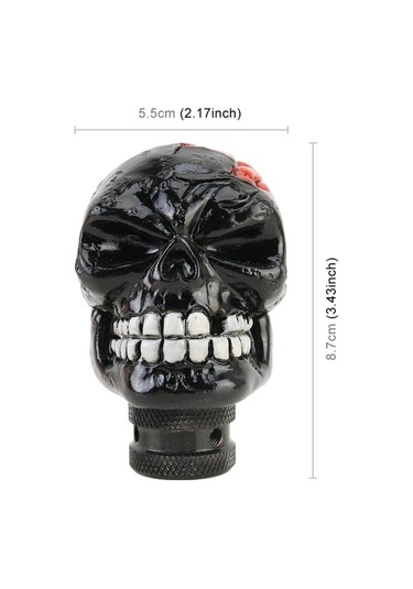 Wondernest Evrensel Kafatası Desenli Manuel/otomatik Vites Topuzu, 8.7x5.5cm Siyah Siyah