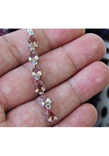 Gümüş Zultanit Damla Taşlı Altılı Kadın Kolye