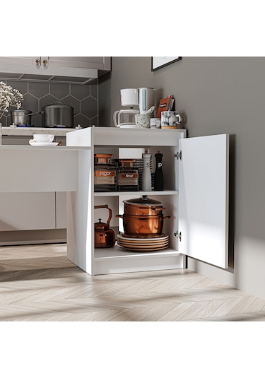 Milano Bar Masası Dolaplı Yüksek Mutfak Yemek Masası, Bar Masa