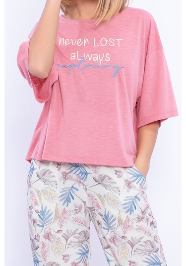 Arnetta Never Lost  Retro Pembe Bol Kesim Kadın Pijama Takımı