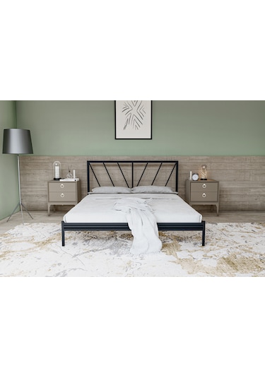 Metalia Gm 227 Gözde Dublex Metal Karyola Siyah 140X190