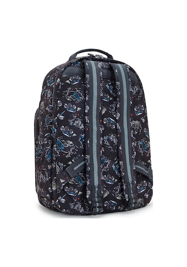 Kıplıng Seoul Lap Büyük Boy Sırt Çantası Desenli Jungle Fun Race