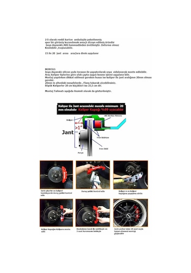 Renault 20 Uyumlu Brembo Beyaz Kaliper Kapağı 4 Parça Ön Arka Set