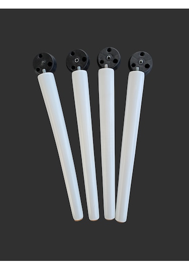 4 Adet Beyaz Boyalı Ahşap Konik 35 Cm Zigon,orta Sehpa,puf,komidi