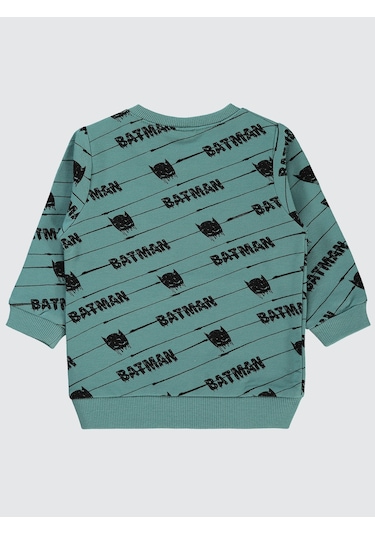 Batman Erkek Bebek Sweatshirt 6-18 Ay Pastel Yeşil Pastel Yeşil