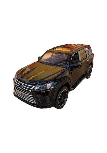 1:32 Ölçek Metal Model Araba Lx600 Lüks Suv Jip - Işıklı Sesli Çek Bırak - Siyah