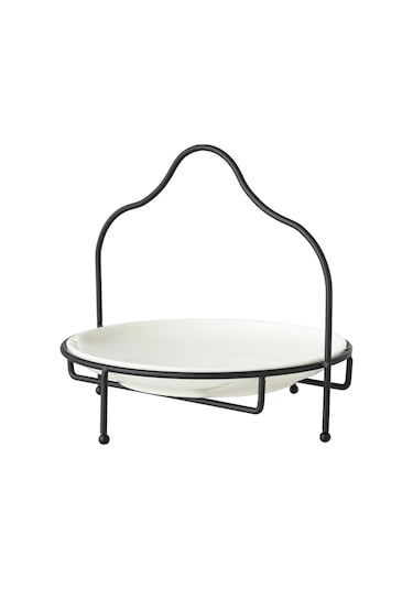 Mudo Home Gurme Standlı Sunum 22cm - Siyah Çok Renkli