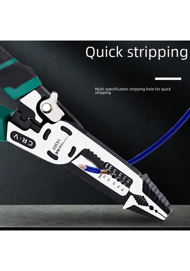 Geeksen Elektrikçi Çok İşlevli Takım: Tel Soğutma, Kesme Ve Basma İçin Dayanıklı Çelik Pense - Ev Tamiri Ve Profesyonel Kullanım