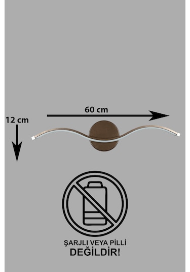 Wave Modern Tasarım Kahverengi Gün Işığı Ledli Banyo - Mutfak - S Kahverengi