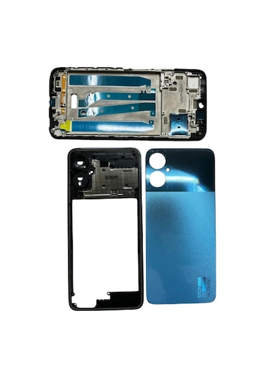 Tecno Spark 9 Pro Uyumlu Arka Kapak Kasa Mavi + Ekran Çıtası Çok Renkli