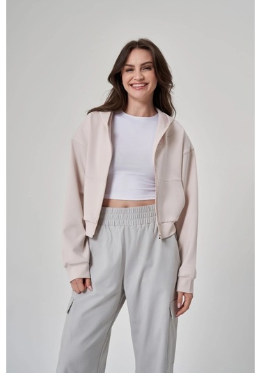 Exuma Kadın Fermuarlı Kum Rengi Sweatshirt 1529109-kum Kum