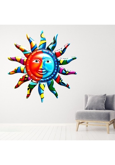 Suntek Renkli Metal Güneş Duvar Dekoru Asılı Mutfak Çit