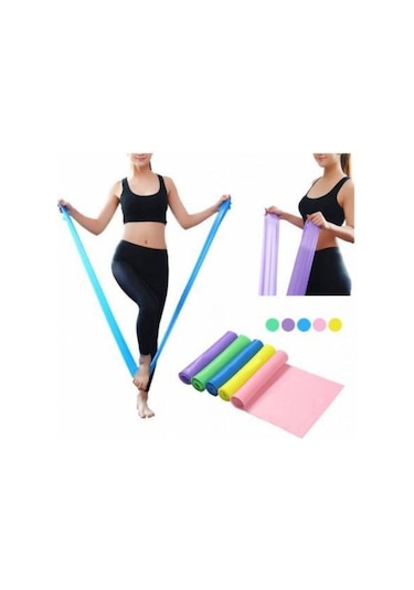 Pilates Bandı Seti 150x15 Cm Büyük Orta Direnç Pilates Lastik