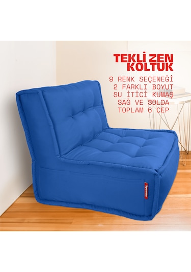 Xpermate Zen Sırtlı Minder İskandinav Tarzı Minder 80x60 Mavi