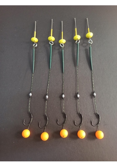 Sazan Rig Takımı 5 Takım Küspe Aparatı Dahil Sarı Pop 5 Takım