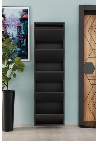 5 Kapaklı Metal Ayakkabılık Antrasit Antrasit