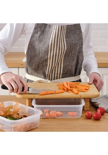 Nishev Ayaklı Kesme Tahtası Sunum Tahtası Bambu 35x22 Cm