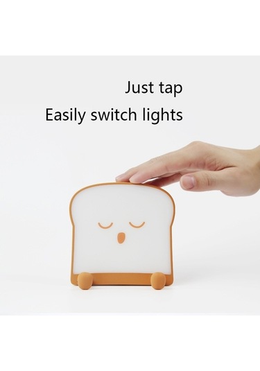 Soulader Şık Tost Ekmeği Tasarımı Gece Lambası Yatak Odası Uyku Aydınlatması Çok Renkli