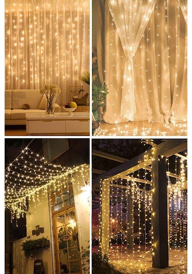 Technosmart 3x2 Metre Perde Led Animasyonlu 12 Saçaklı 240 Ledli