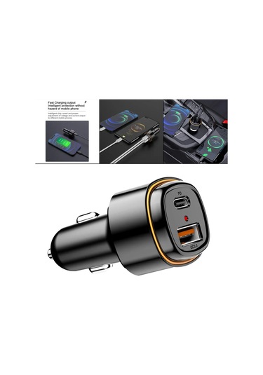 Geeroyoo 38w Hızlı Şarj Çift Portlu Usb-c Araç Şarj Cihazı - Pd 20w & Qc3.0 Uyumlu