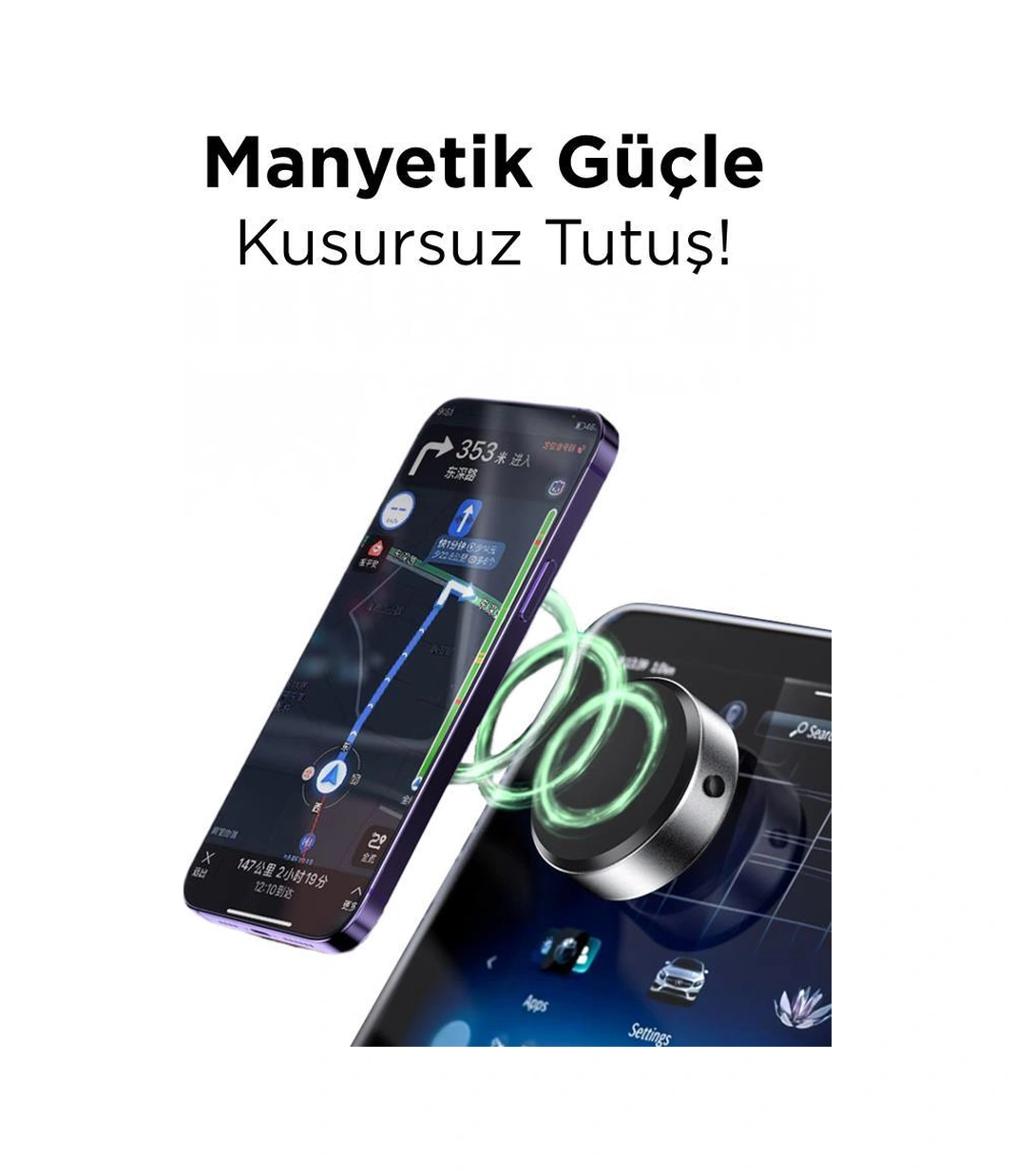 Torima X8Q Çift Taraflı Manyetik Adsorpsiyon Vakumlu Kompakt Telefonu Tutucu Gümüş