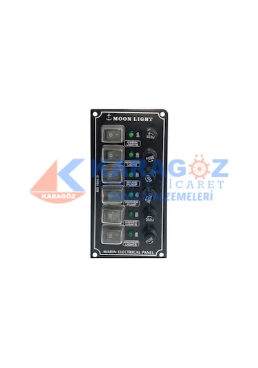 MOONLIGHT DİKEY 6'LI SWITCH PANEL SİGORTALI