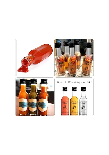 Willowhaven Siyah Kapaklı 45 Adet 50ml Mini Düğün Likör Şişesi Yeniden Kullanılabilir Parti Hediyesi