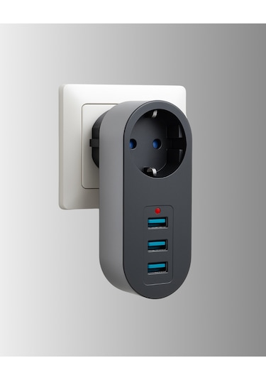 2500w Güç Destekli Akım Korumalı Priz 3 Usb Çıkışlı