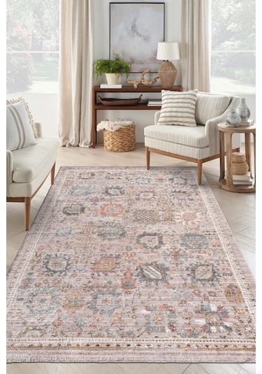Retrova Halı Koleksiyonu Vintage Eskitme Desenli, 6 Mm İnce Form, Tozumaz Ve Kolay Temizlik Karışık