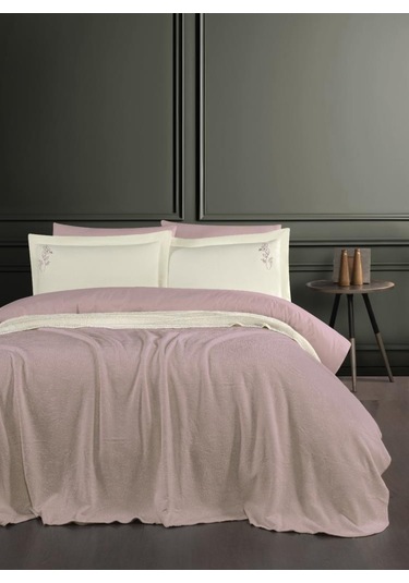 Çift Kişilik Dream Battanıyelı Nevresım Setı Talıa Anew 200x220 Pudra